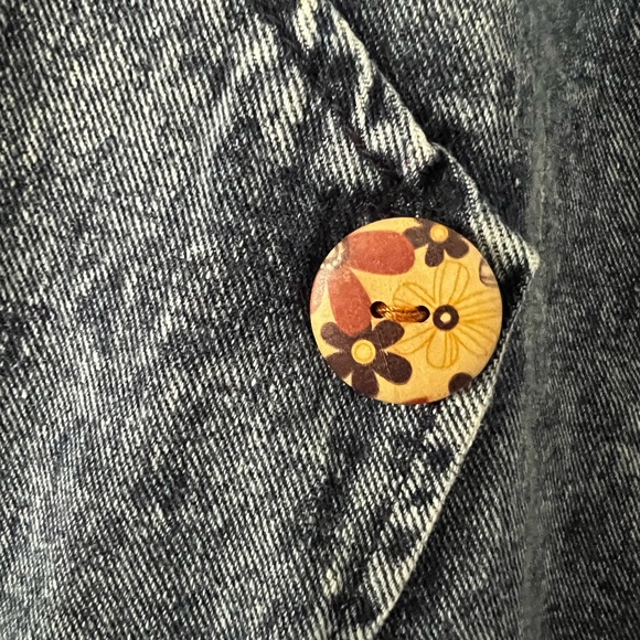 Acid Wash Denim Dress with Side Pocket - Picture 4 of 9